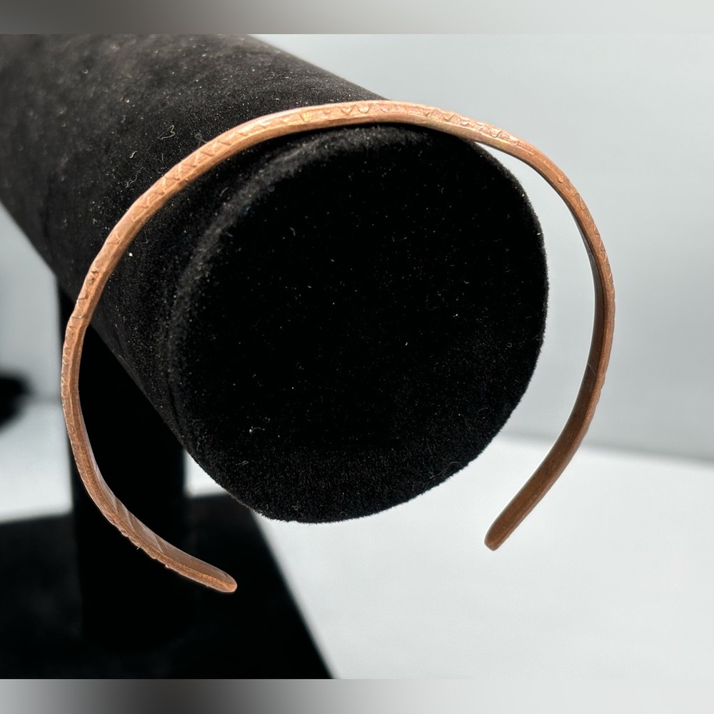 Textured Copper Bangle Bracelet - image 7